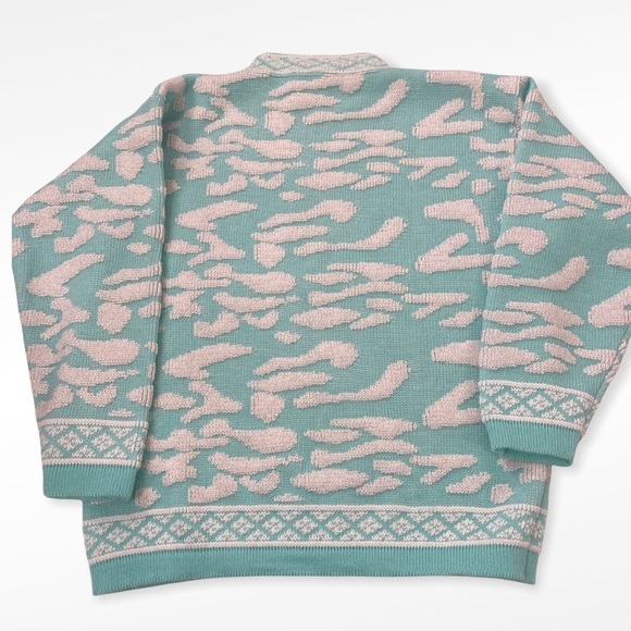 Vintage Jolie Icy Blue + White Lurex Sweater - Picture 2 of 6